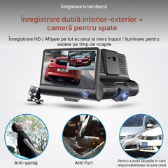 Sistem Cameră Auto 3-in-1 FullHD cu Cameră Spate