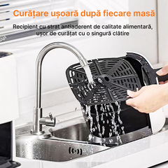 Friteuză cu aer cald dublă, 2 coșuri, 8L