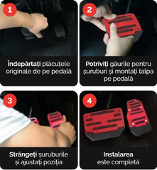 Plăcuțe Antiderapante Pe Pedalele Mașinii - GripMax