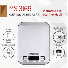 Cântar de Bucătărie Mesko Inox