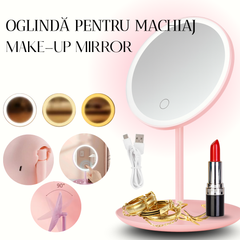 Oglindă cosmetică cu lumină LED - 3 nuanțe