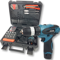 Set complet - șurubelniță electrică fără fir cu 77 piese + 2 baterii