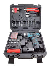 Set complet - șurubelniță electrică fără fir cu 77 piese + 2 baterii