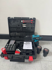 Set complet - șurubelniță electrică fără fir cu 77 piese + 2 baterii