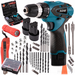 Set complet - șurubelniță electrică fără fir cu 77 piese + 2 baterii