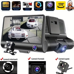Sistem Cameră Auto 3-in-1 FullHD cu Cameră Spate