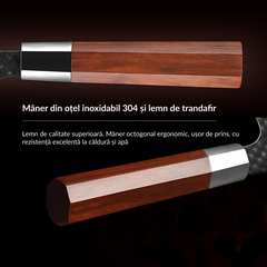 Cuțit japonez Kiritsuke din oțel Damascus