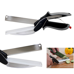 Foarfece 2-în-1 cu Placă de Tăiere Integrată