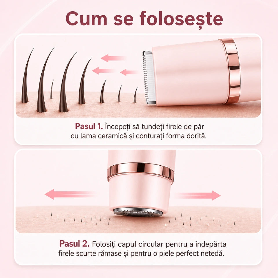 Trimmer electric 2 în 1 pentru femei NUVIA
